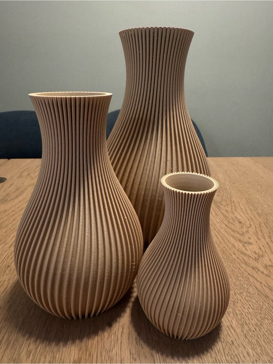 Ribbed Vase Set of 3