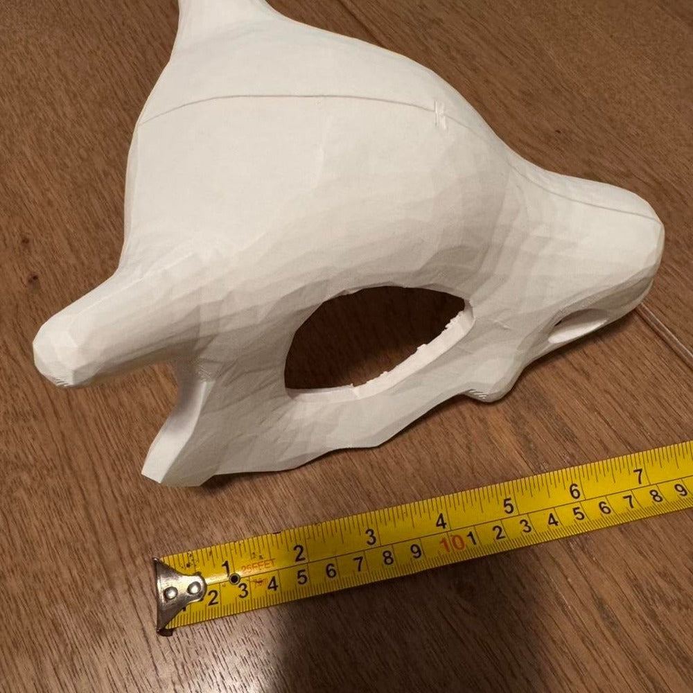 Bone-white skull costume hat for small pets, view 2