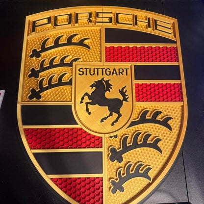 Large Porsche Crest Wall Art (19" x 15")