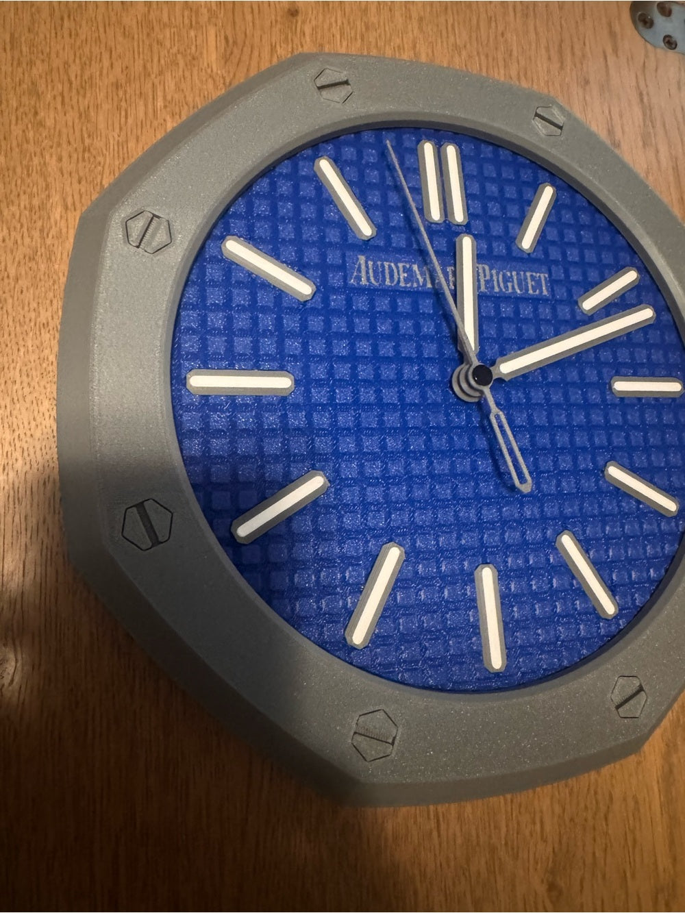 Blue Octagonal Luxury Wall Clock – view 2
