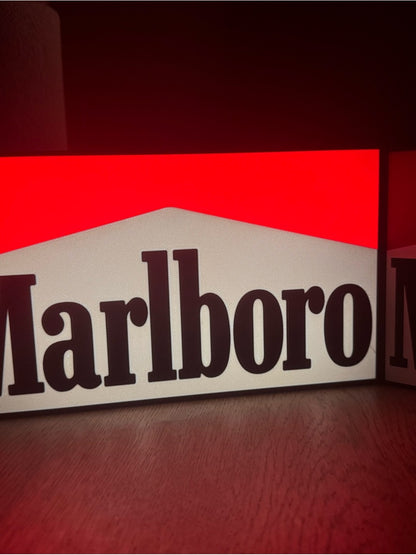 Retro-style red and white LED light box