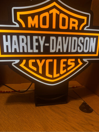 Illuminated Motorcycle Sign – Orange & White – view 2