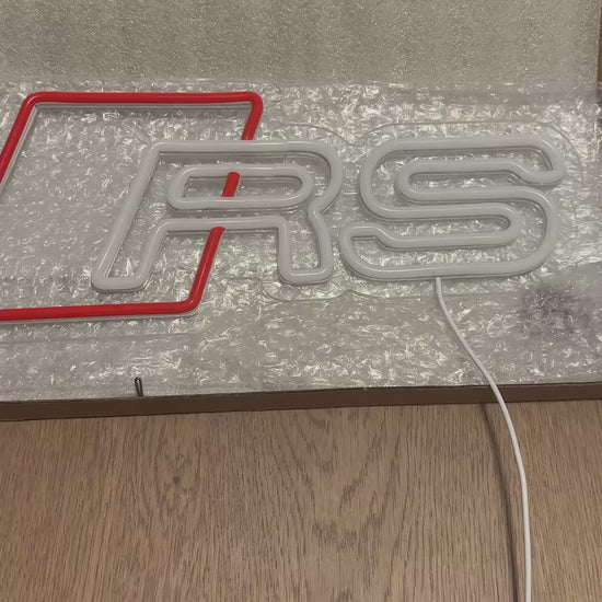 Video of the Audi RS LED neon sign lighting up